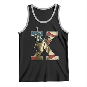 Malcolm X Tank Top Black History Leaders American Flag TS11 Black Athletic Heather Print Your Wear