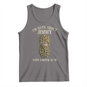 Jimmy Carter Supporter Tank Top I'm Nuts About Jimmy Vote Carter In '76 Peanut TS11 Deep Heather Print Your Wear