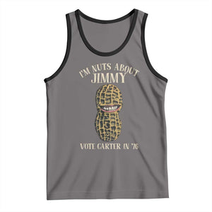 Jimmy Carter Supporter Tank Top I'm Nuts About Jimmy Vote Carter In '76 Peanut TS11 Deep Heather Black Print Your Wear
