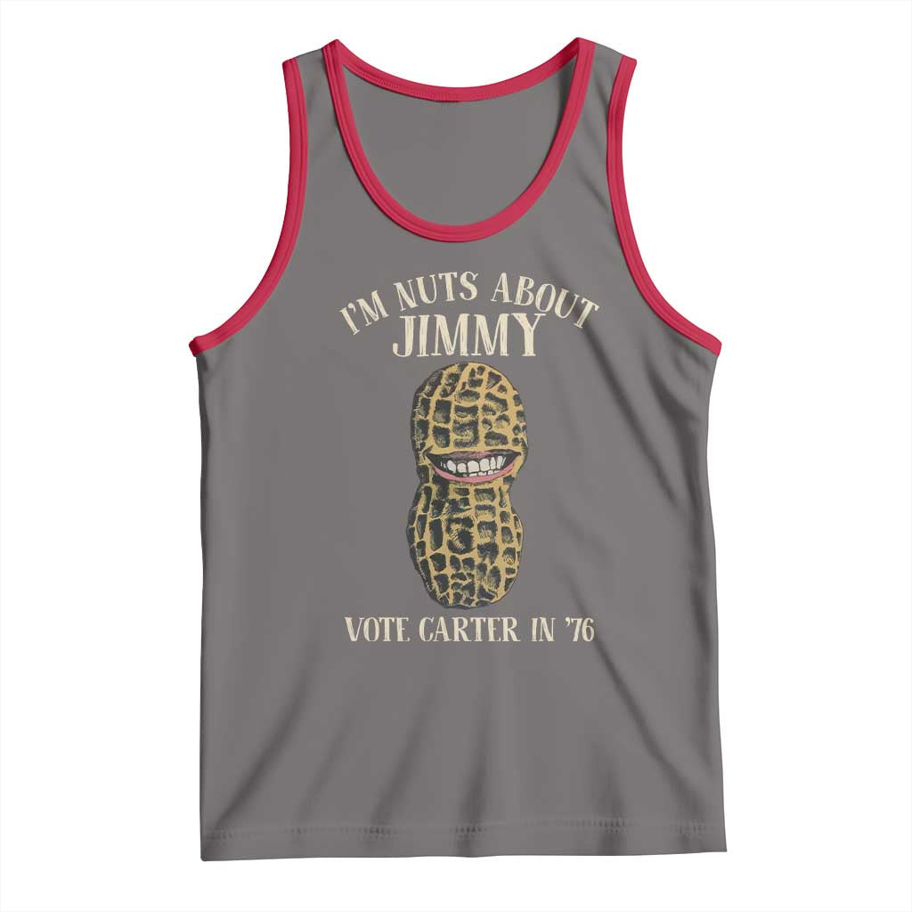 Jimmy Carter Supporter Tank Top I'm Nuts About Jimmy Vote Carter In '76 Peanut TS11 Deep Heather Red Print Your Wear