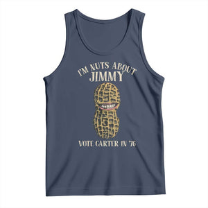 Jimmy Carter Supporter Tank Top I'm Nuts About Jimmy Vote Carter In '76 Peanut TS11 Navy Print Your Wear