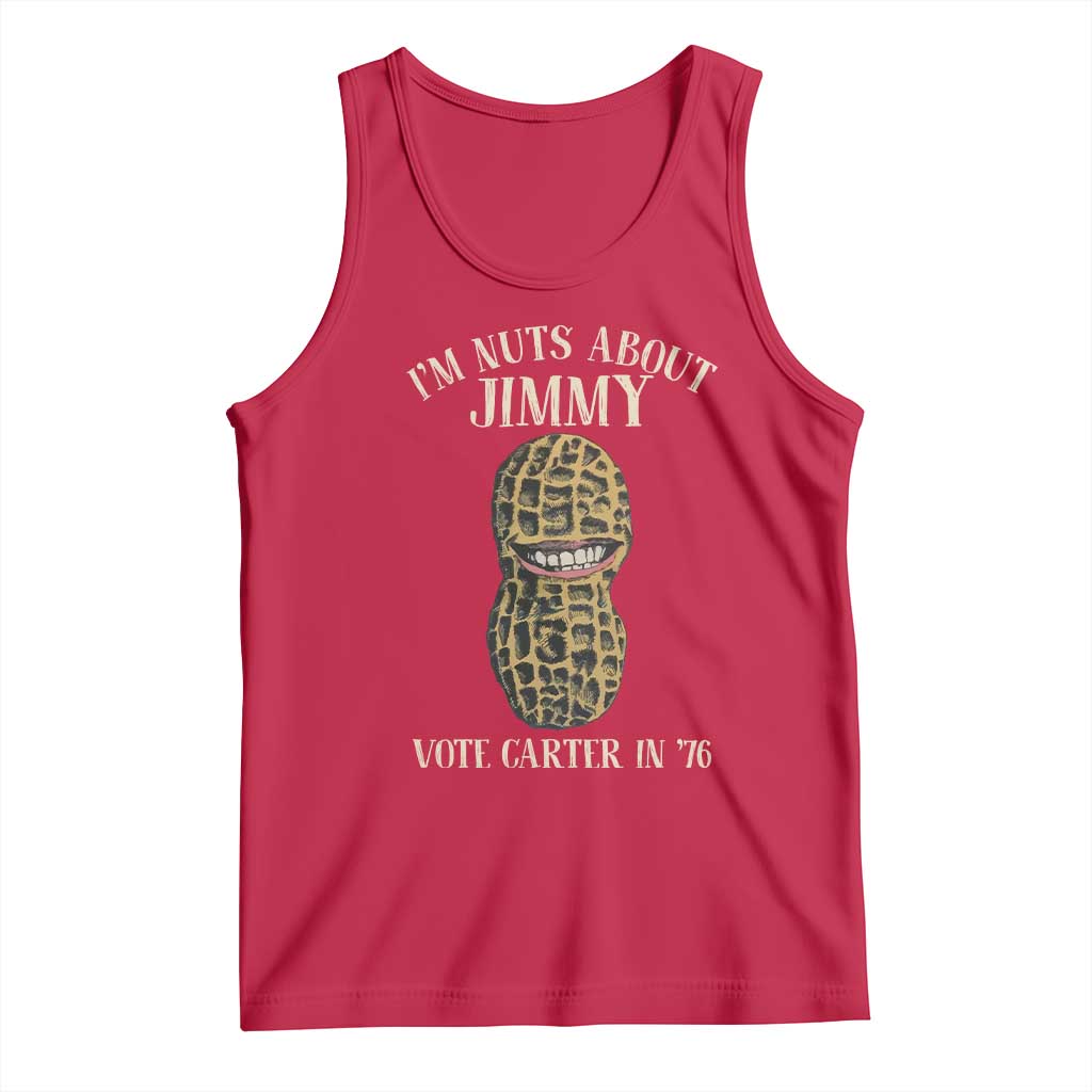 Jimmy Carter Supporter Tank Top I'm Nuts About Jimmy Vote Carter In '76 Peanut TS11 Red Print Your Wear