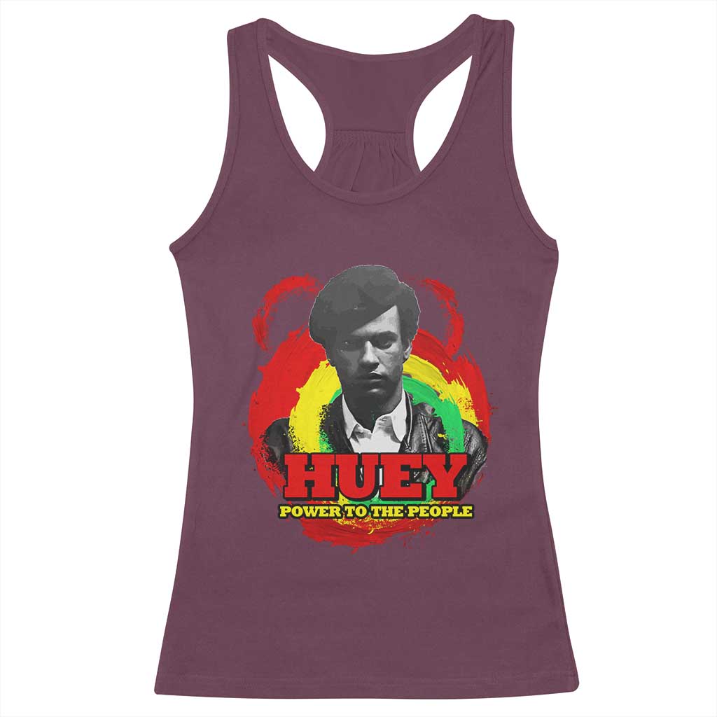 Huey P Newton Racerback Tank Top Power To The People Black History Month TS11 Maroon Print Your Wear