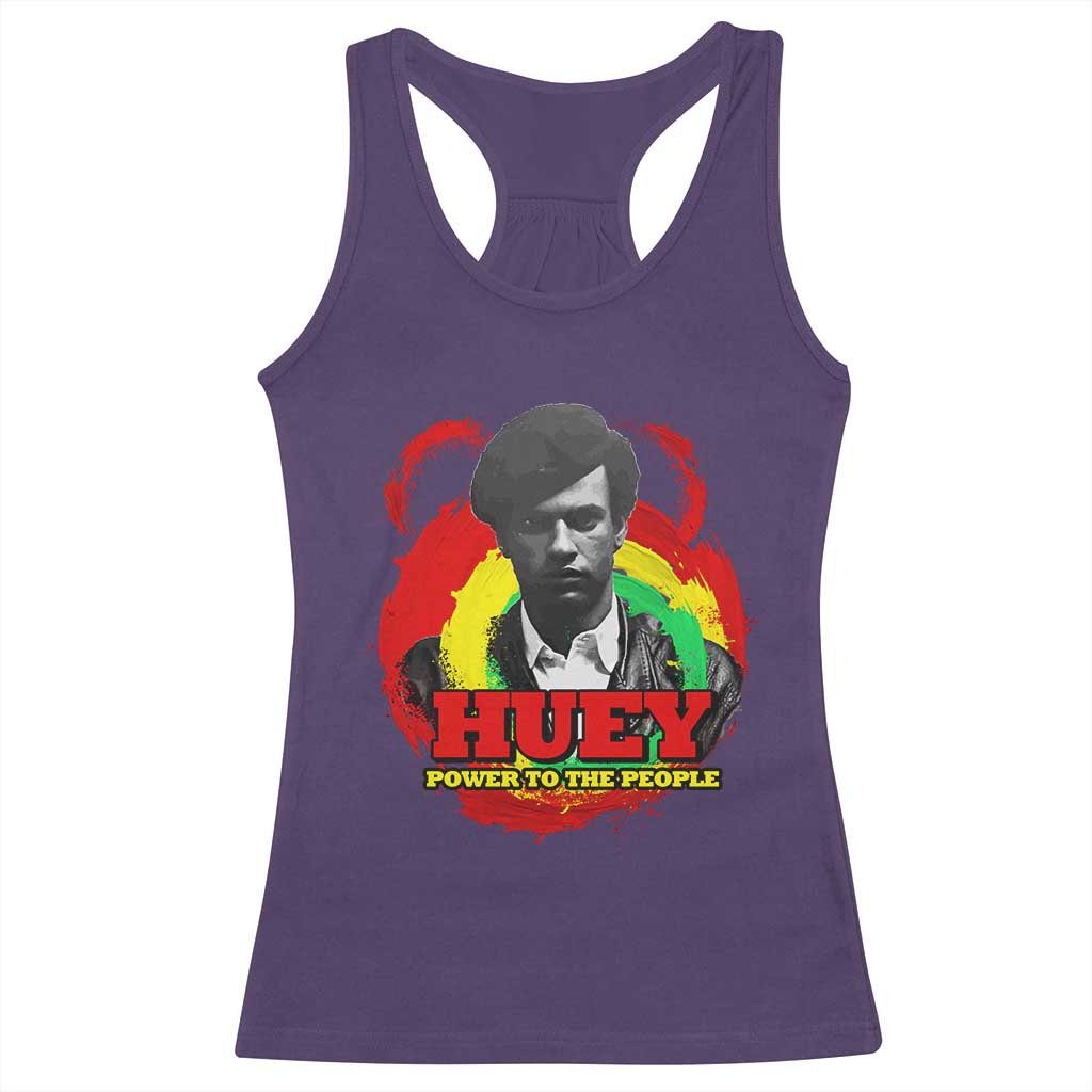 Huey P Newton Racerback Tank Top Power To The People Black History Month TS11 Purple Print Your Wear