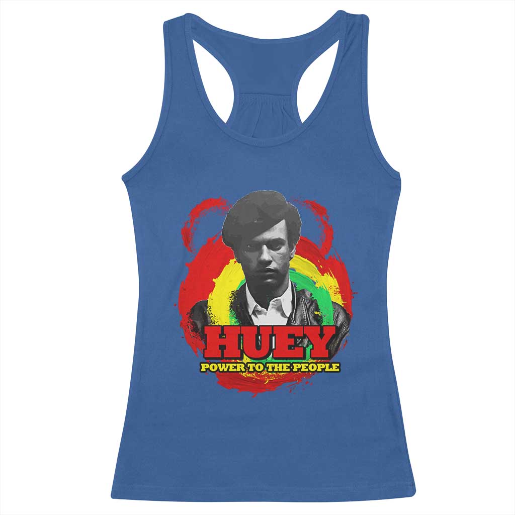 Huey P Newton Racerback Tank Top Power To The People Black History Month TS11 Royal Blue Print Your Wear