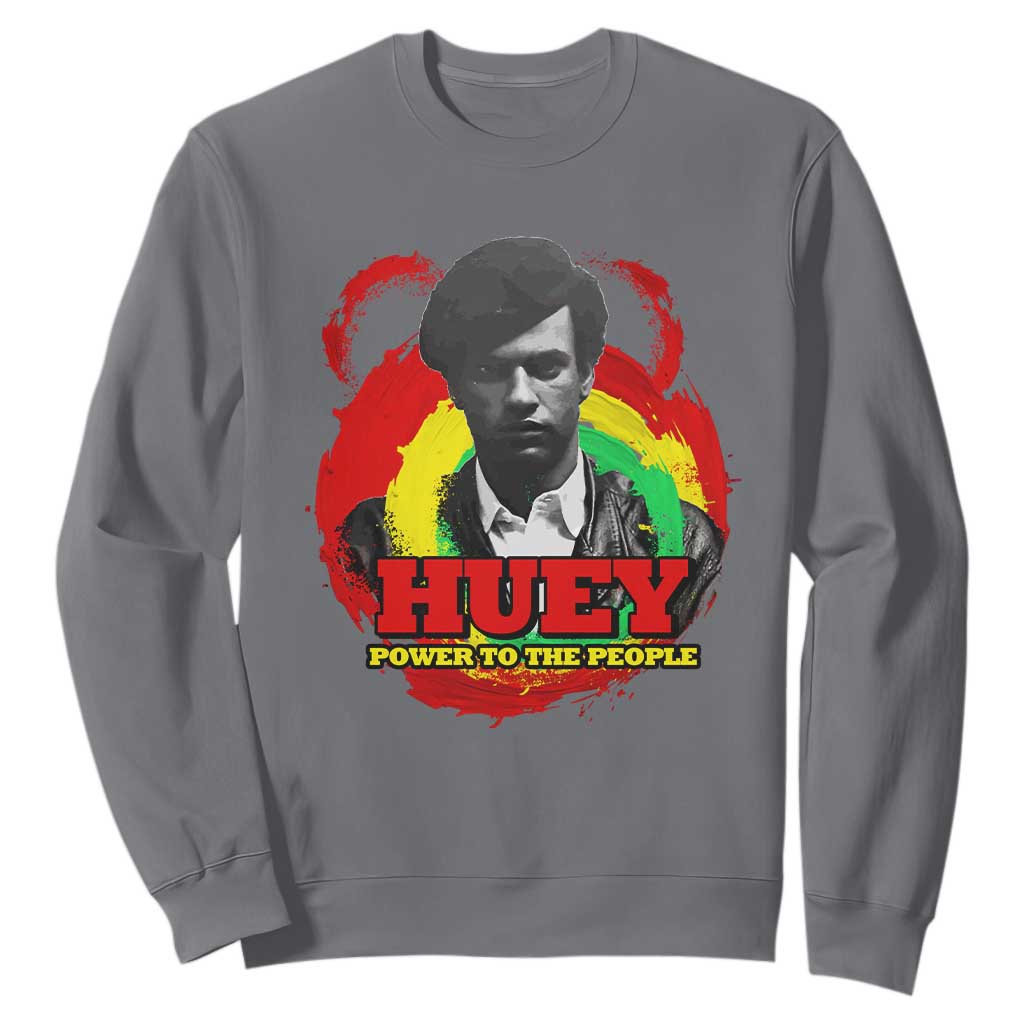 Huey P Newton Sweatshirt Power To The People Black History Month TS11 Charcoal Print Your Wear