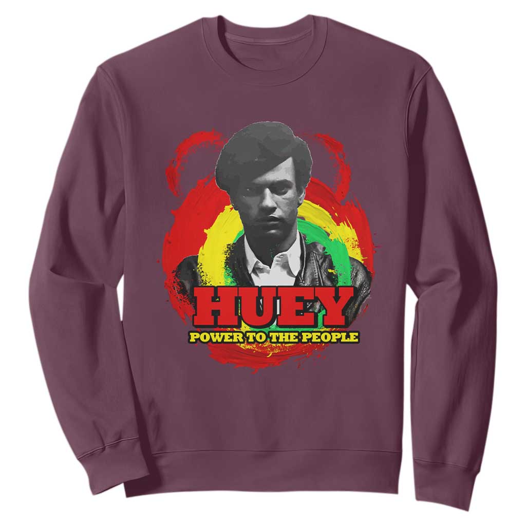 Huey P Newton Sweatshirt Power To The People Black History Month TS11 Maroon Print Your Wear
