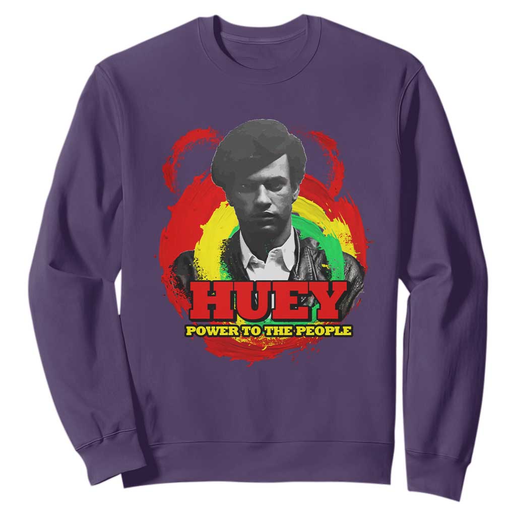 Huey P Newton Sweatshirt Power To The People Black History Month TS11 Purple Print Your Wear