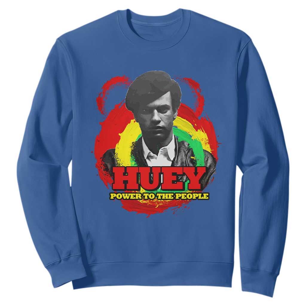 Huey P Newton Sweatshirt Power To The People Black History Month TS11 Royal Blue Print Your Wear