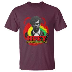 Huey P Newton T Shirt Power To The People Black History Month TS11 Maroon Print Your Wear