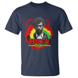 Huey P Newton T Shirt Power To The People Black History Month TS11 Navy Print Your Wear