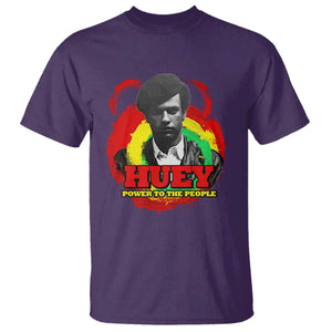 Huey P Newton T Shirt Power To The People Black History Month TS11 Purple Print Your Wear