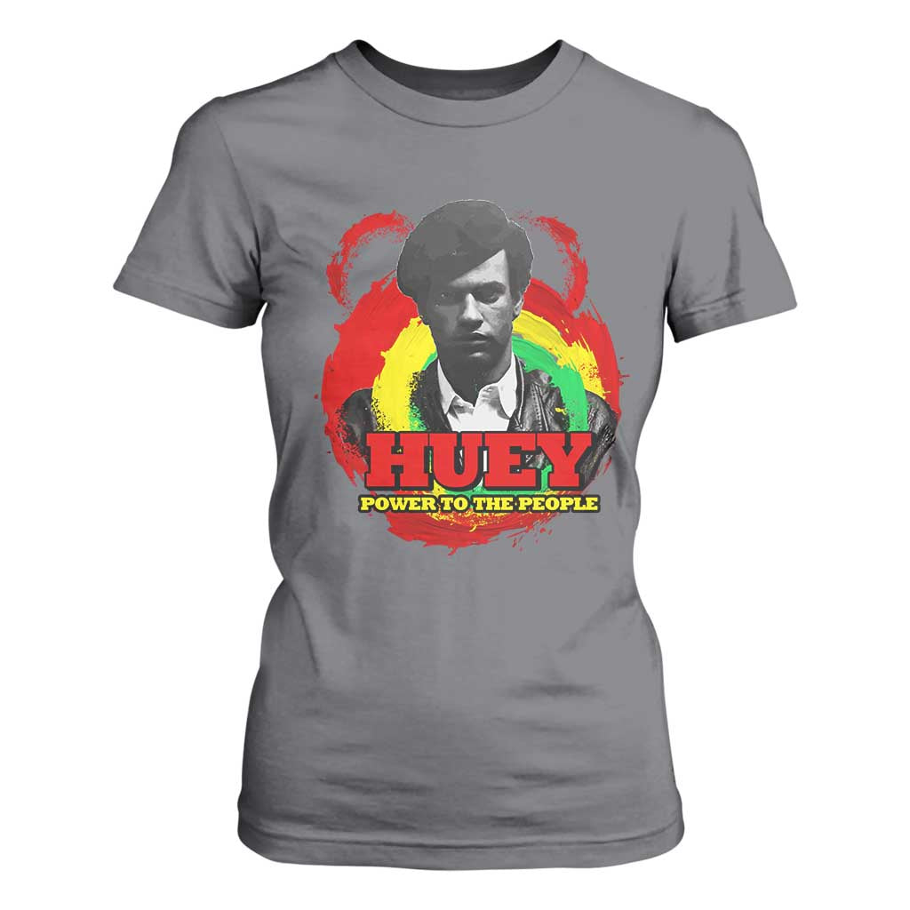 Huey P Newton T Shirt For Women Power To The People Black History Month TS11 Charcoal Print Your Wear