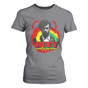 Huey P Newton T Shirt For Women Power To The People Black History Month TS11 Charcoal Print Your Wear