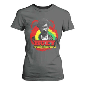 Huey P Newton T Shirt For Women Power To The People Black History Month TS11 Dark Heather Print Your Wear