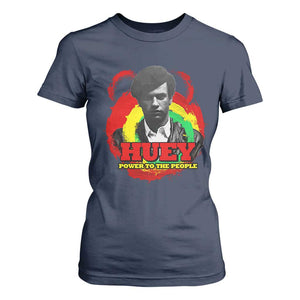 Huey P Newton T Shirt For Women Power To The People Black History Month TS11 Navy Print Your Wear