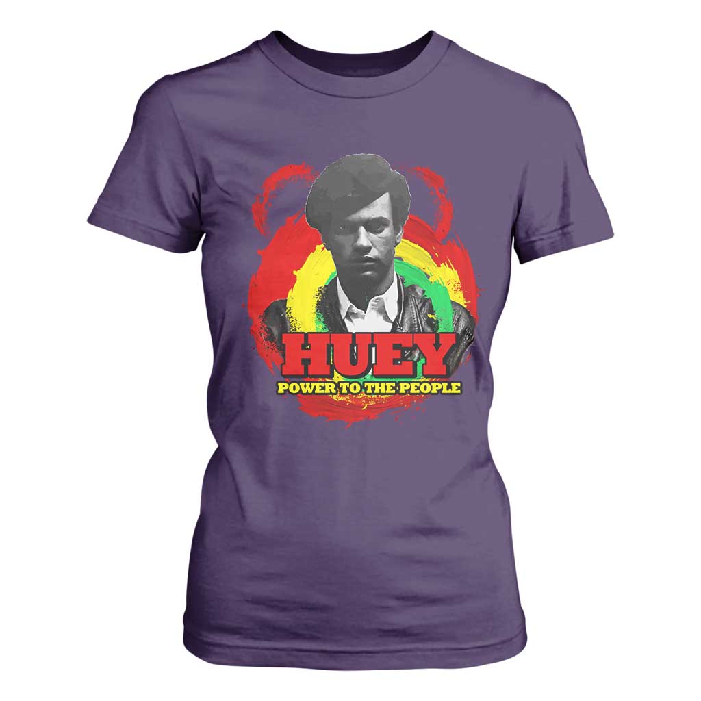 Huey P Newton T Shirt For Women Power To The People Black History Month TS11 Purple Print Your Wear