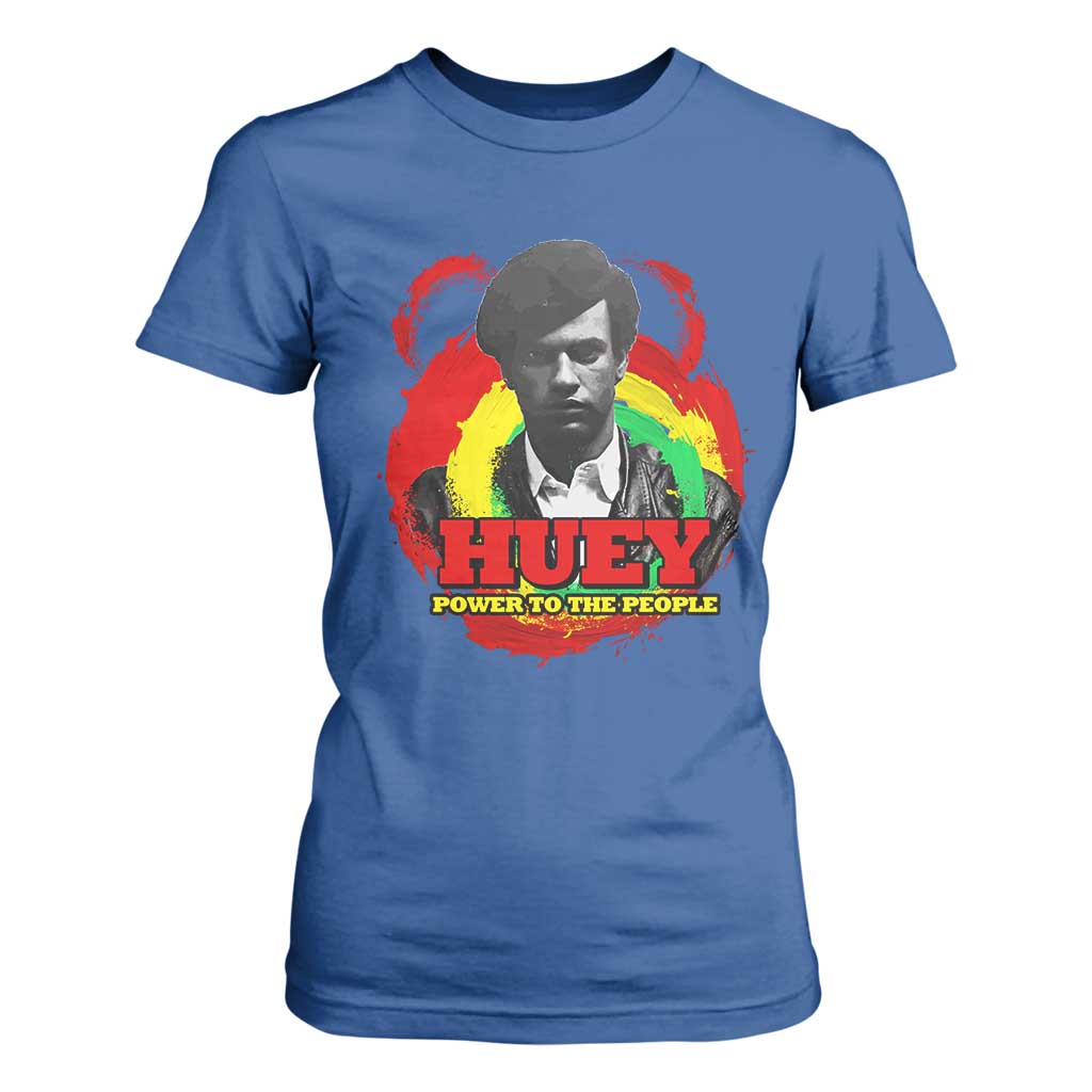 Huey P Newton T Shirt For Women Power To The People Black History Month TS11 Royal Blue Print Your Wear