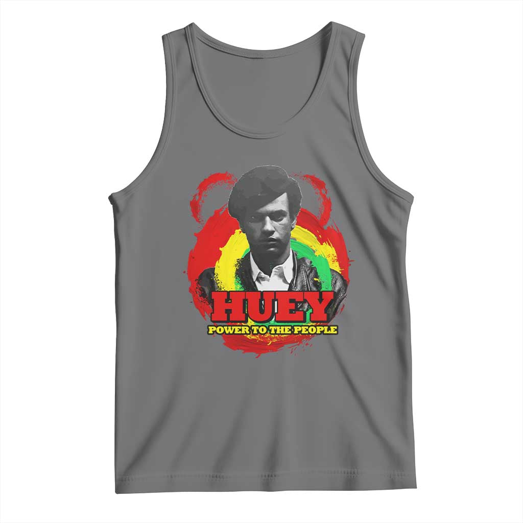 Huey P Newton Tank Top Power To The People Black History Month TS11 Black Heather Print Your Wear