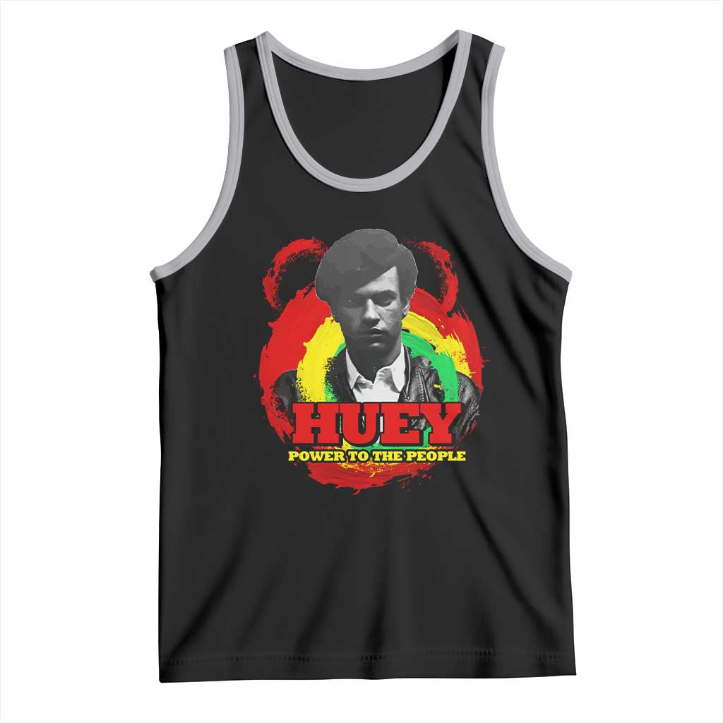 Huey P Newton Tank Top Power To The People Black History Month TS11 Black Athletic Heather Print Your Wear