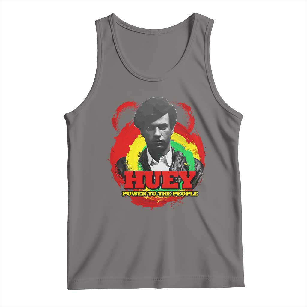 Huey P Newton Tank Top Power To The People Black History Month TS11 Deep Heather Print Your Wear