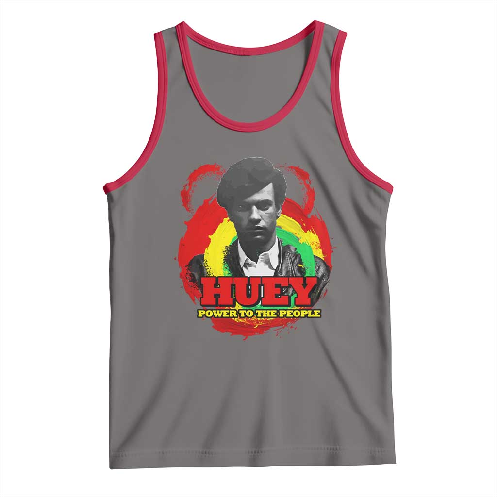 Huey P Newton Tank Top Power To The People Black History Month TS11 Deep Heather Red Print Your Wear