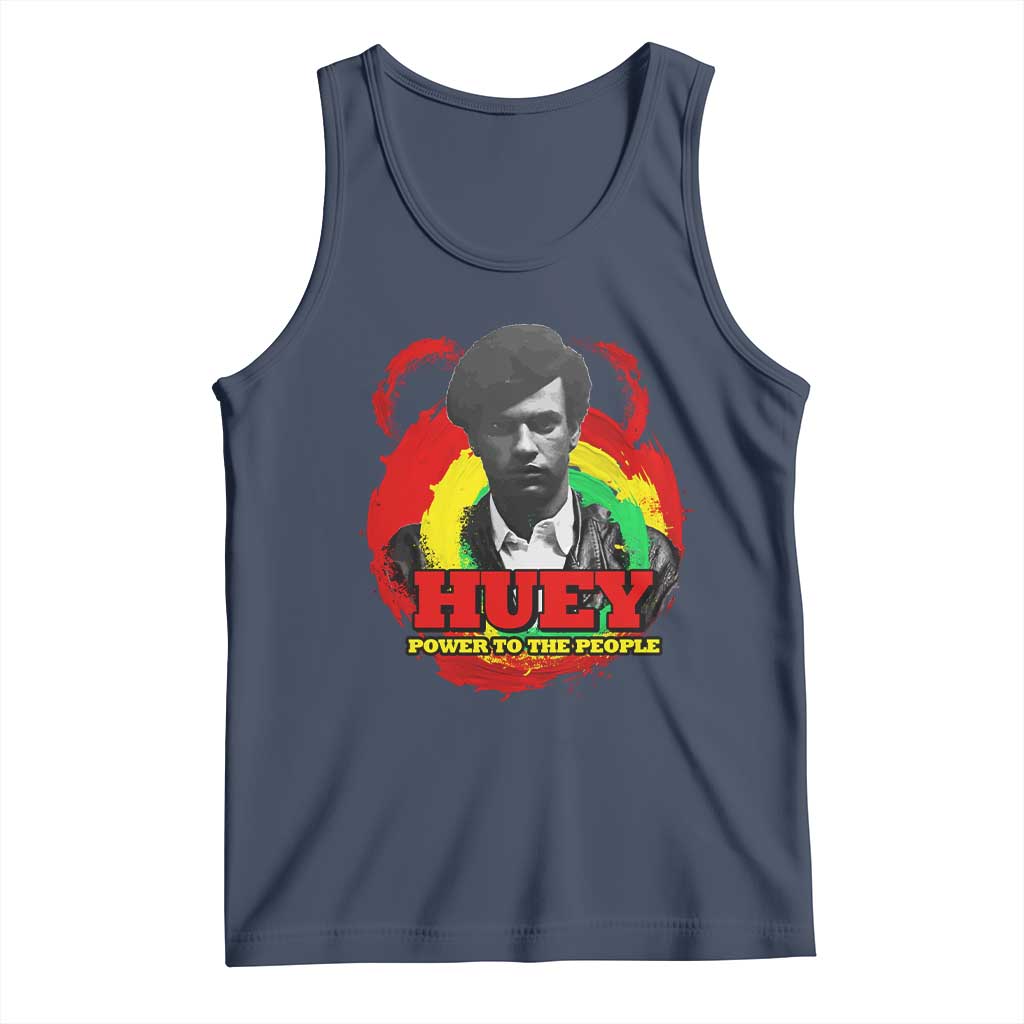 Huey P Newton Tank Top Power To The People Black History Month TS11 Navy Print Your Wear