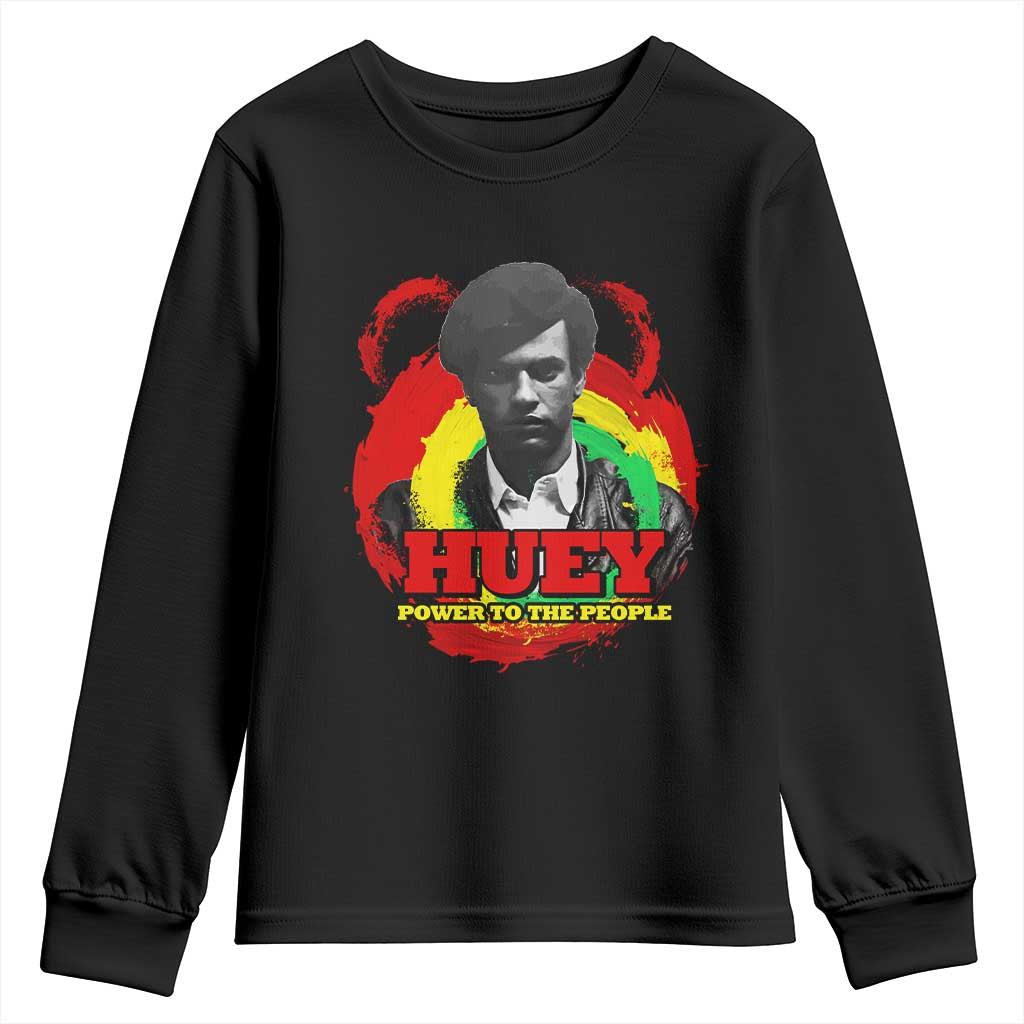 Huey P Newton Youth Sweatshirt Power To The People Black History Month TS11 Black Print Your Wear