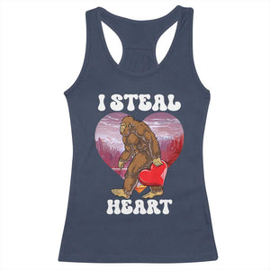 Funny Bigfoot Valentine's Day I Steal Heart Racerback Tank Top TS11 Navy Print Your Wear
