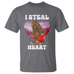Funny Bigfoot Valentine's Day I Steal Heart T Shirt TS11 Charcoal Print Your Wear