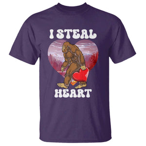 Funny Bigfoot Valentine's Day I Steal Heart T Shirt TS11 Purple Print Your Wear