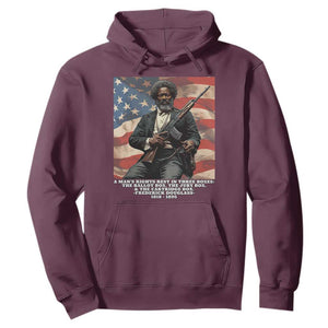 Frederick Douglass Hoodie A Man's Rights Rest In Three Boxes American Flag TS11 Maroon Print Your Wear