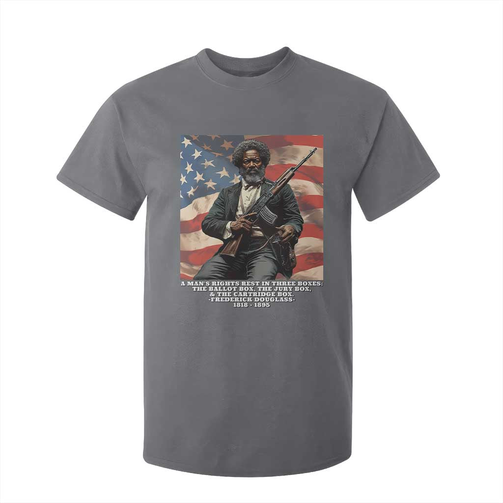 Frederick Douglass T Shirt For Kid A Man's Rights Rest In Three Boxes American Flag TS11 Charcoal Print Your Wear