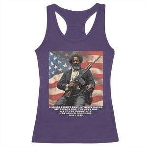 Frederick Douglass Racerback Tank Top A Man's Rights Rest In Three Boxes American Flag TS11 Purple Print Your Wear