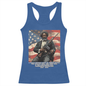 Frederick Douglass Racerback Tank Top A Man's Rights Rest In Three Boxes American Flag TS11 Royal Blue Print Your Wear