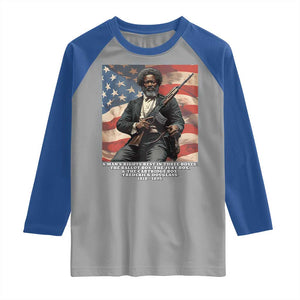 Frederick Douglass Raglan Shirt A Man's Rights Rest In Three Boxes American Flag TS11 Sport Gray Royal Print Your Wear