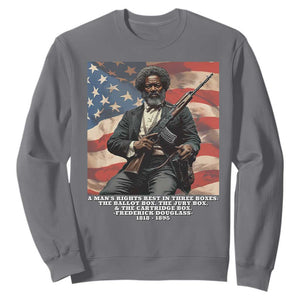 Frederick Douglass Sweatshirt A Man's Rights Rest In Three Boxes American Flag TS11 Charcoal Print Your Wear