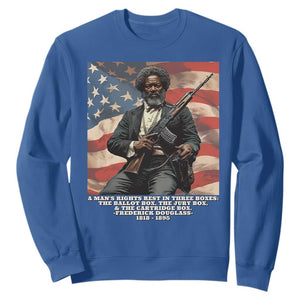Frederick Douglass Sweatshirt A Man's Rights Rest In Three Boxes American Flag TS11 Royal Blue Print Your Wear