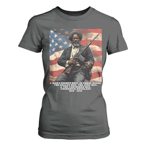 Frederick Douglass T Shirt For Women A Man's Rights Rest In Three Boxes American Flag TS11 Dark Heather Print Your Wear
