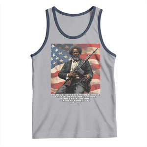 Frederick Douglass Tank Top A Man's Rights Rest In Three Boxes American Flag TS11 Athletic Heather Navy Print Your Wear