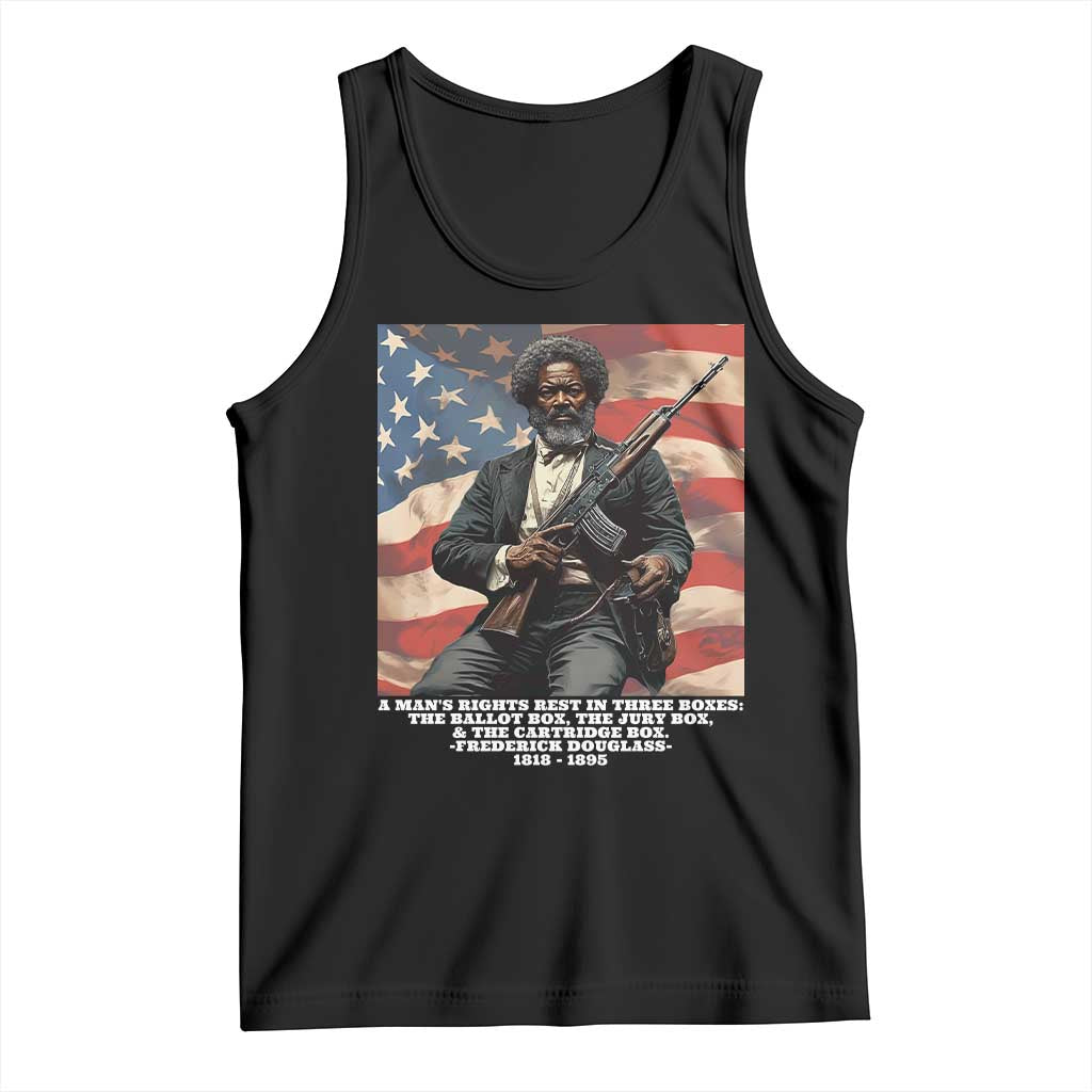 Frederick Douglass Tank Top A Man's Rights Rest In Three Boxes American Flag TS11 Black Print Your Wear