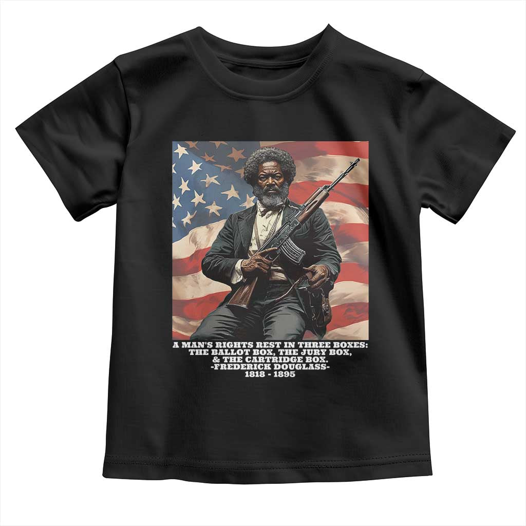 Frederick Douglass Toddler T Shirt A Man's Rights Rest In Three Boxes American Flag TS11 Black Print Your Wear