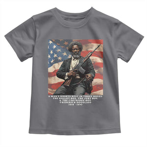 Frederick Douglass Toddler T Shirt A Man's Rights Rest In Three Boxes American Flag TS11 Charcoal Print Your Wear