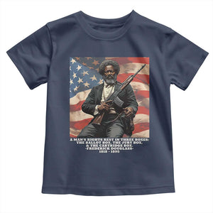 Frederick Douglass Toddler T Shirt A Man's Rights Rest In Three Boxes American Flag TS11 Navy Print Your Wear