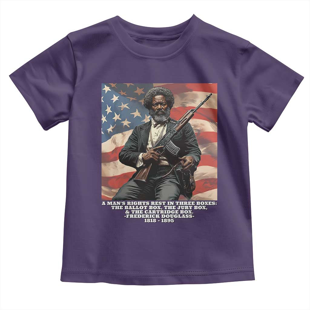 Frederick Douglass Toddler T Shirt A Man's Rights Rest In Three Boxes American Flag TS11 Purple Print Your Wear