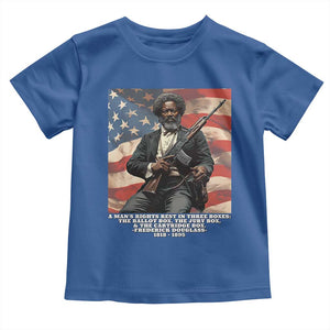 Frederick Douglass Toddler T Shirt A Man's Rights Rest In Three Boxes American Flag TS11 Royal Blue Print Your Wear