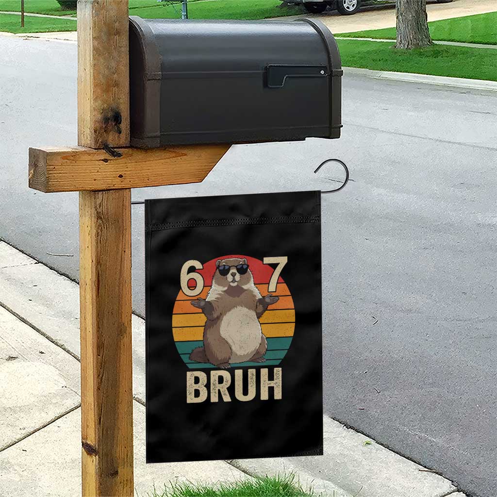 Funny Groundhog 67 Garden Flag Six Seven Bruh Retro Vintage Woodchuck Day TS11 Print Your Wear
