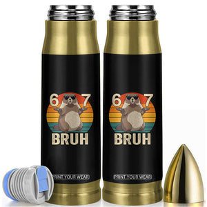 Funny Groundhog 67 Bullet Tumbler Six Seven Bruh Retro Vintage Woodchuck Day TS11 Black Print Your Wear