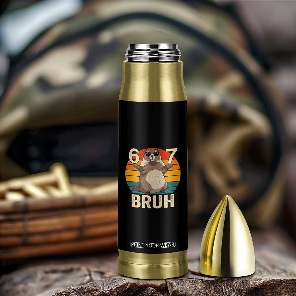 Funny Groundhog 67 Bullet Tumbler Six Seven Bruh Retro Vintage Woodchuck Day TS11 Print Your Wear