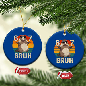 Funny Groundhog 67 Ceramic Ornament Six Seven Bruh Retro Vintage Woodchuck Day TS11 1pc Blue Print Your Wear